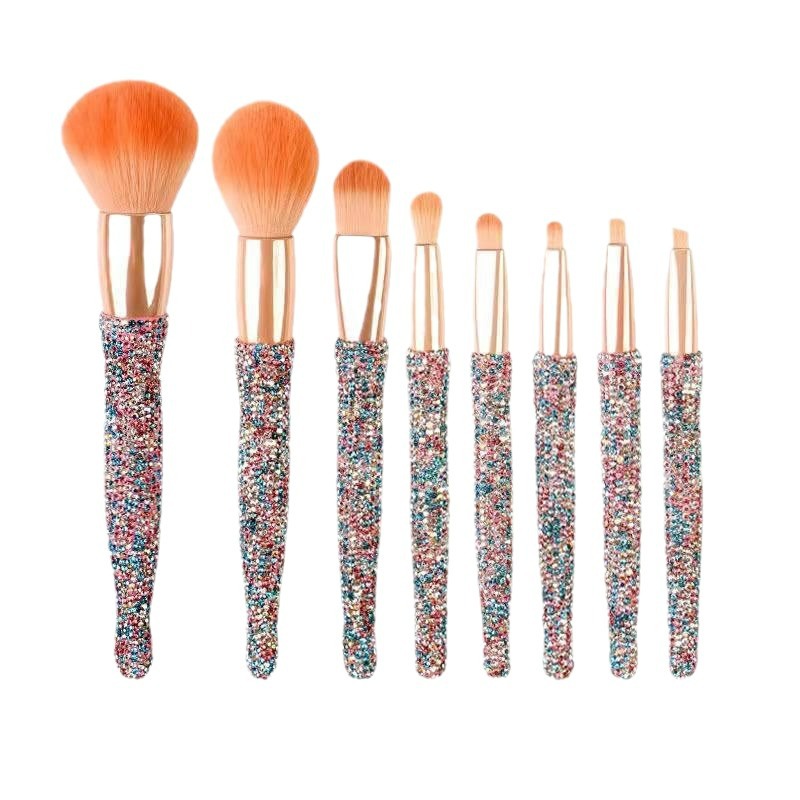 Light Luxury Diamond-Embedded Makeup Brush Set | 8 Premium High-End Brushes - Image 12