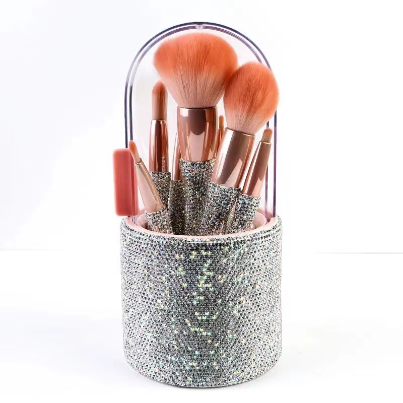 Light Luxury Diamond-Embedded Makeup Brush Set | 8 Premium High-End Brushes - Image 13