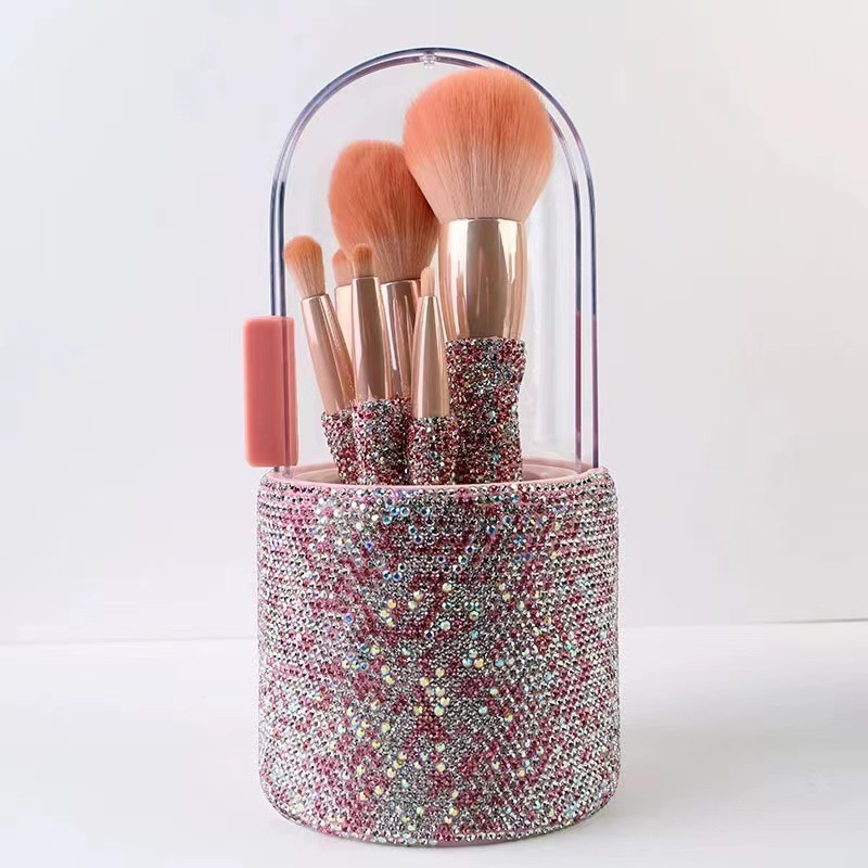 Light Luxury Diamond-Embedded Makeup Brush Set | 8 Premium High-End Brushes - Image 14