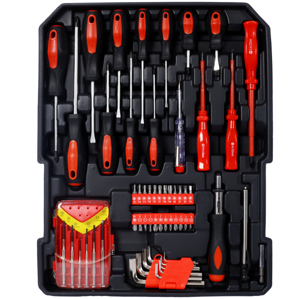 969 Piece Men's Home Repair Tool Set - Organized Tool Box with 4 Drawers & Rolling Storage for Universal Household Needs - Image 14