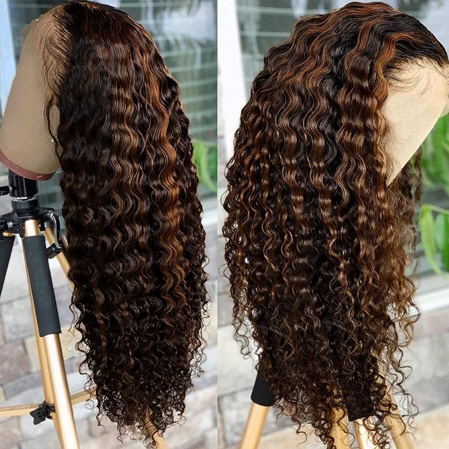 13x6 Front Lace Wig for Women - Medium Long Curly Hair Cover - Image 4