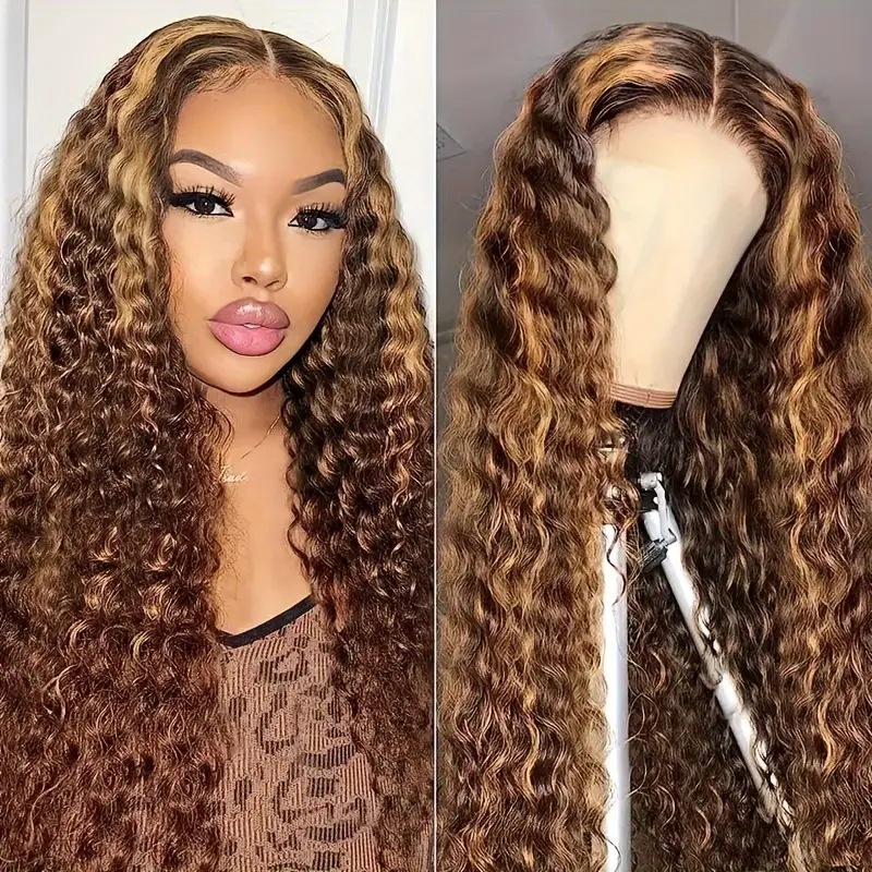 13x6 Front Lace Wig for Women - Medium Long Curly Hair Cover - Image 5
