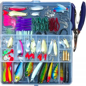 132 Pcs Fishing Lures Set - Mixed Minnow Hooks & Artificial Bait Kit in Box
