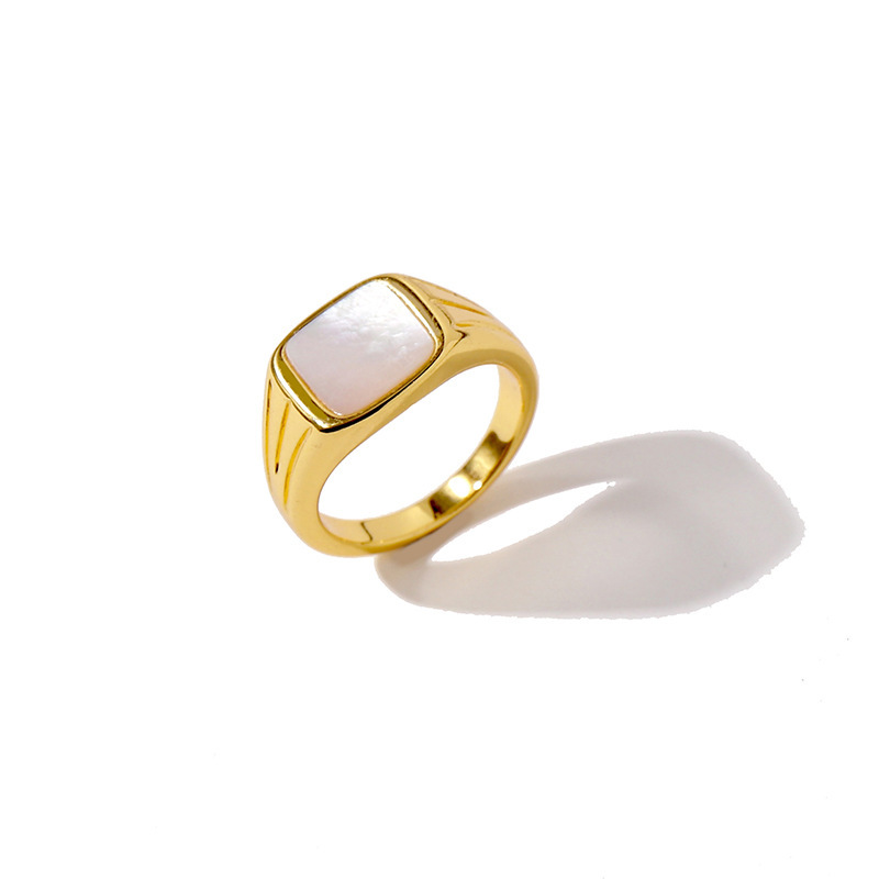 European & American Retro Style Natural Green Peacock Stone Ring - Image 7