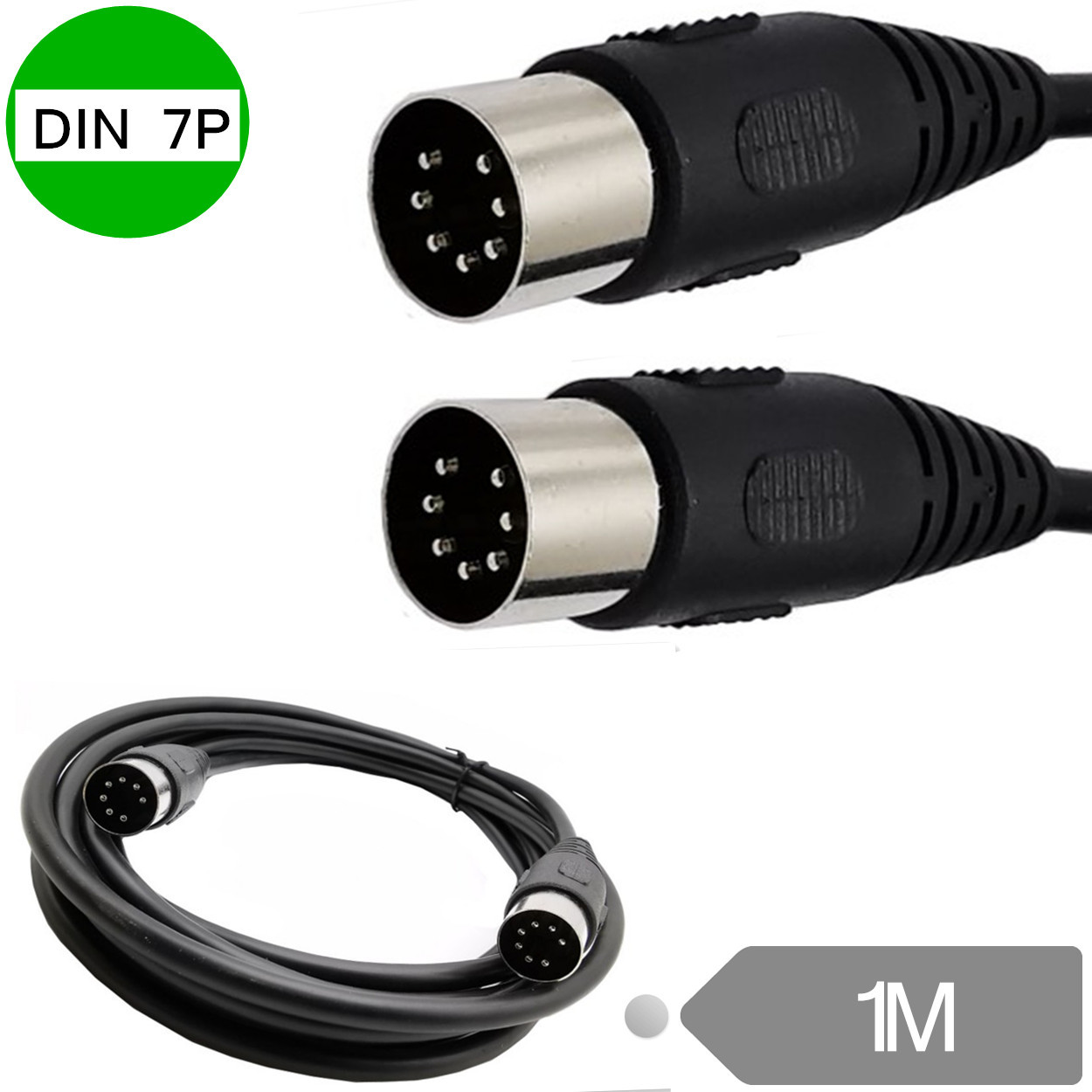 Public-to-Public Medical Device Signal Connection Cable - Large DIN7PIN