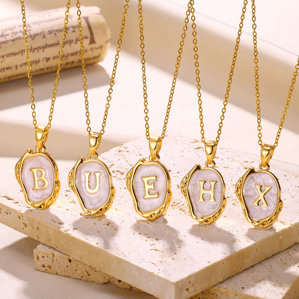 Elegant 3D Simple 26 Letters Drop Oil Necklace - Unique Personalized Jewelry - Image 11