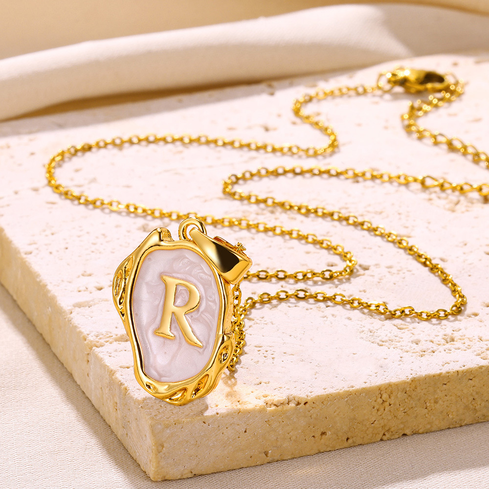 Elegant 3D Simple 26 Letters Drop Oil Necklace - Unique Personalized Jewelry - Image 26