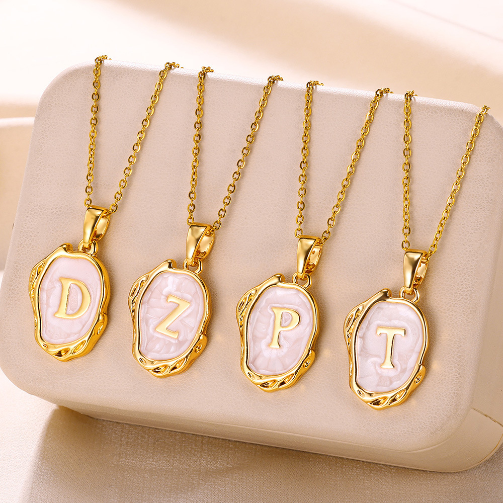 Elegant 3D Simple 26 Letters Drop Oil Necklace - Unique Personalized Jewelry - Image 30