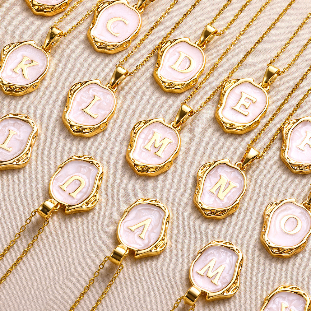 Elegant 3D Simple 26 Letters Drop Oil Necklace - Unique Personalized Jewelry - Image 31