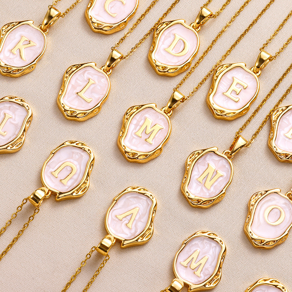 Elegant 3D Simple 26 Letters Drop Oil Necklace - Unique Personalized Jewelry - Image 32