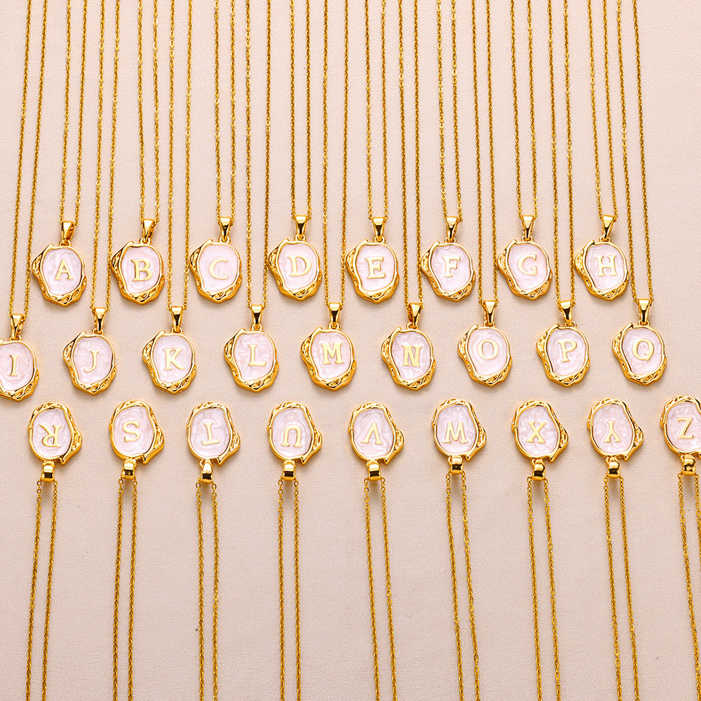 Elegant 3D Simple 26 Letters Drop Oil Necklace - Unique Personalized Jewelry - Image 34