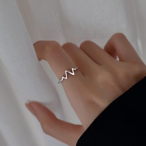 High-end Fashion Personalized Heartbeat ECG Index Finger Ring - Unique Design for Special Interests