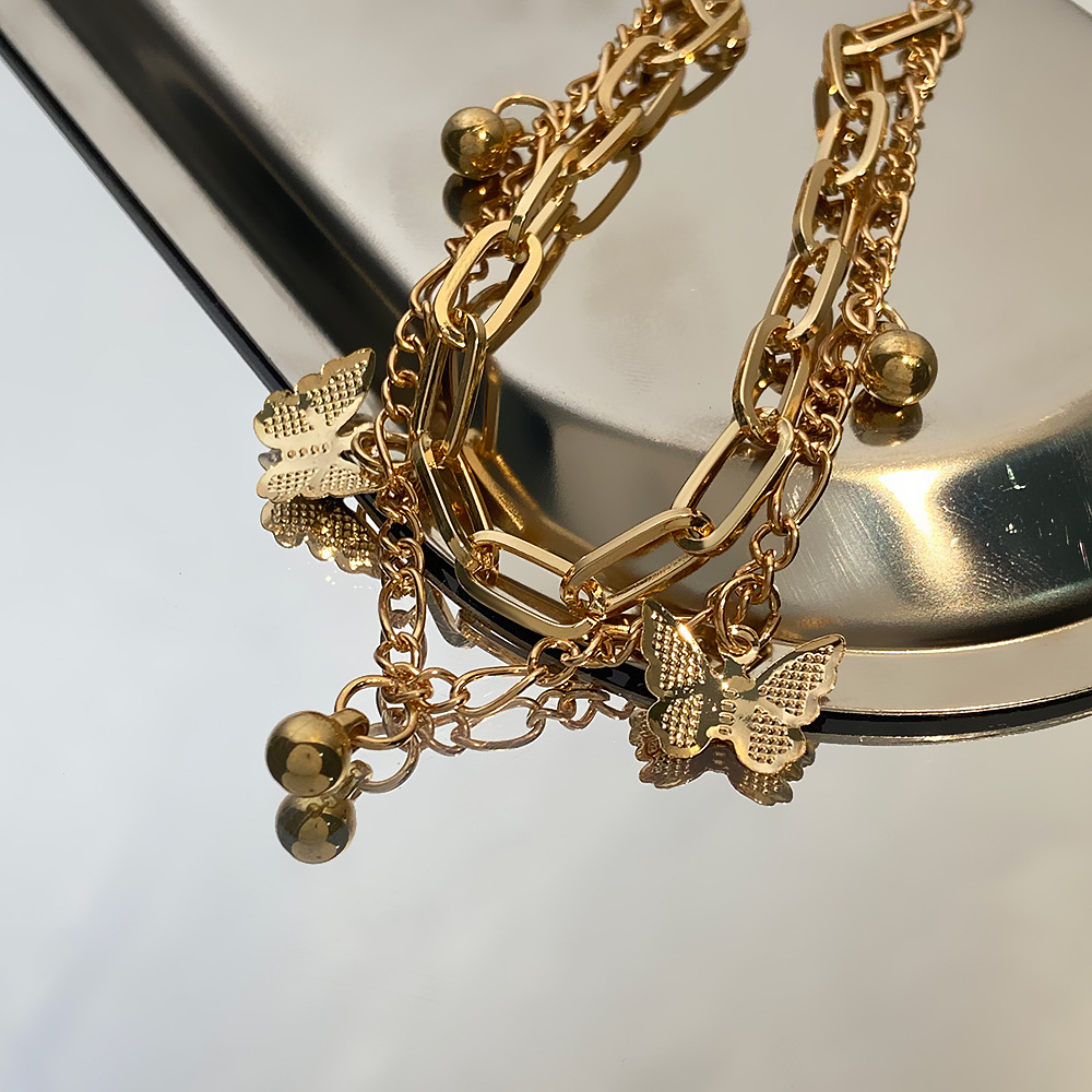 Women's Double-Layer Butterfly Beach Anklet - Stylish & Elegant Accessory - Image 7