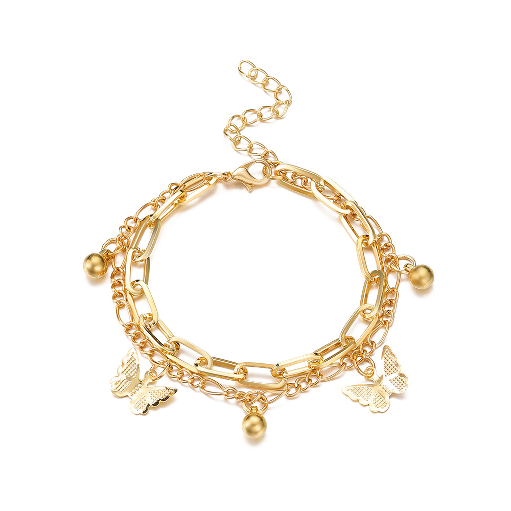 Women's Double-Layer Butterfly Beach Anklet - Stylish & Elegant Accessory - Image 12