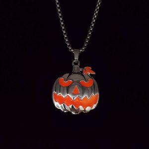 Luminous Halloween Ghost Festival Necklace - Glowing Pumpkin Pendant & Ghost Face Accessory, Perfect Fashion Jewelry Gift