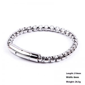 Titanium Steel Men's Stainless Steel Bracelet with Elegant Pearl Design