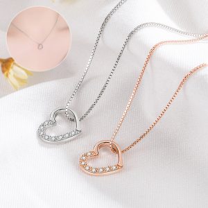 S925 Sterling Silver Love Heart Pendant Necklace for Women - Fashion Jewelry with Gold Color Clavicle Chain, High-Quality Gifts for Ladies