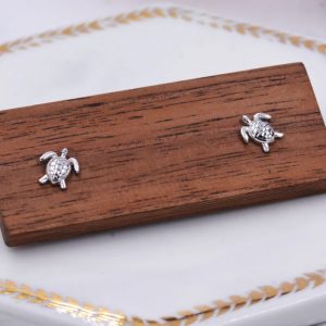 Vintage-Inspired Turtle Design Earrings for Women in Distressed Colors