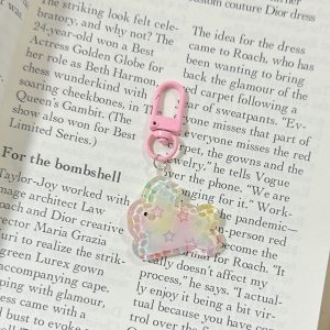 Sweet Girl's Transparent Five Rabbit Keychain - Adorable & Unique Accessory