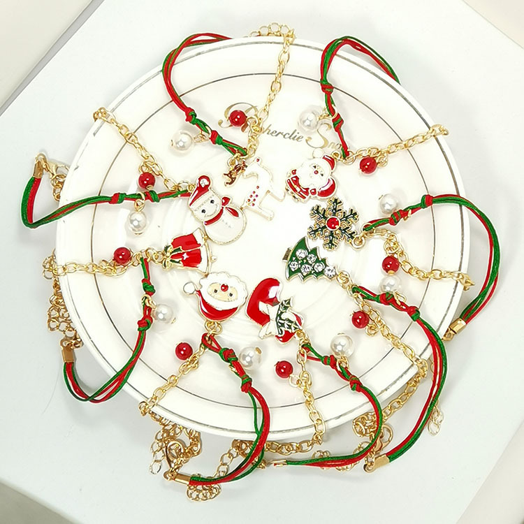 Festive Christmas Snowman Santa Claus Tree Snowflake Elk Bracelet - Charming Holiday Gift for Women, Perfect for New Year Fashion - Image 5