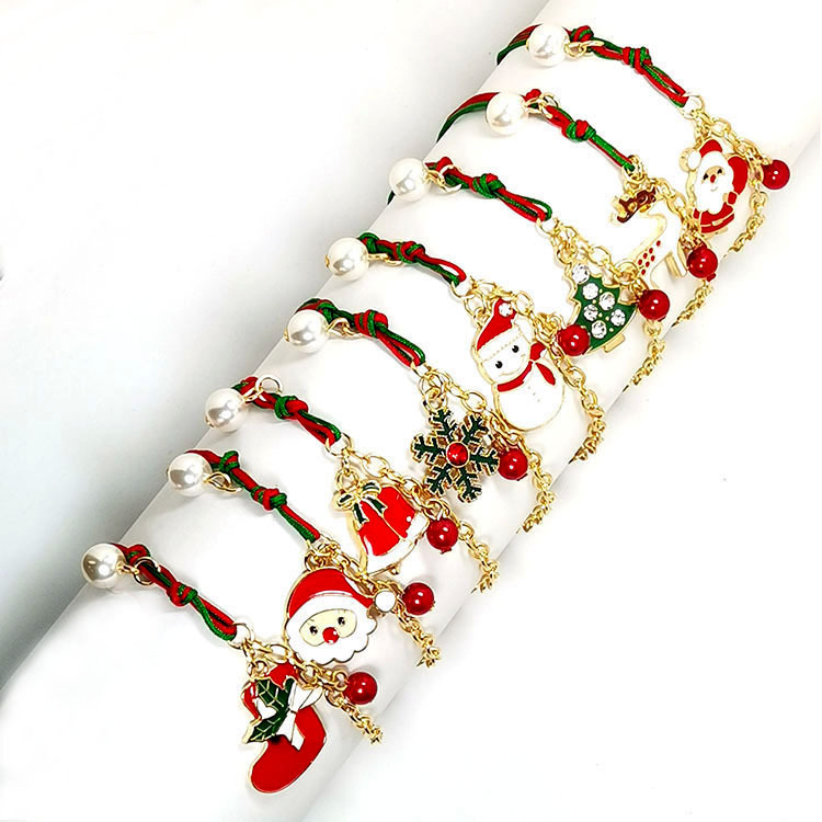 Festive Christmas Snowman Santa Claus Tree Snowflake Elk Bracelet - Charming Holiday Gift for Women, Perfect for New Year Fashion - Image 6