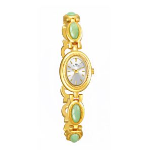 Luxury Women's Watch: Ladies' Waterproof Bracelet with Retro Hetian Jade & Dongling Stone - Perfect Gift!