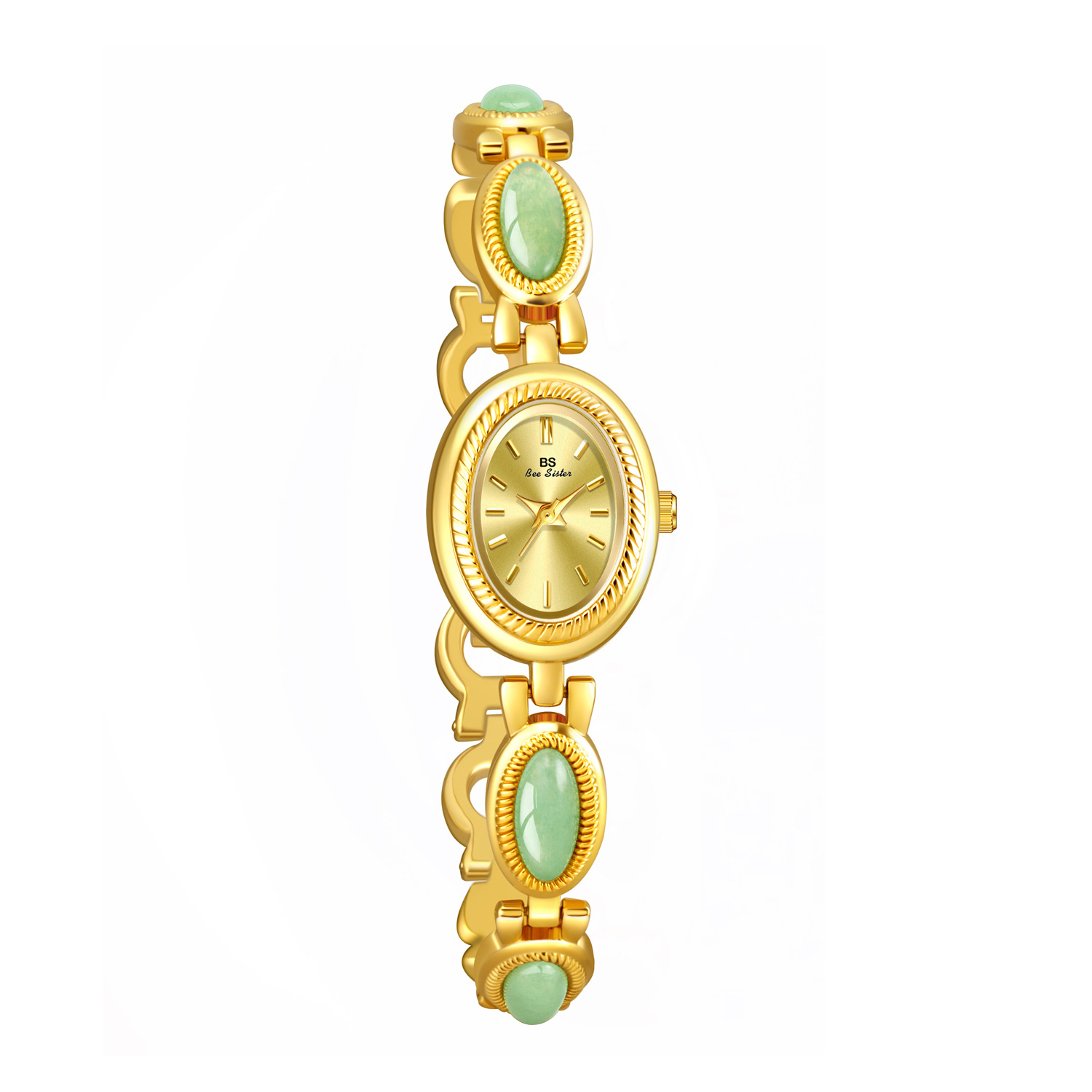 Luxury Women's Watch: Ladies' Waterproof Bracelet with Retro Hetian Jade & Dongling Stone - Perfect Gift! - Image 8