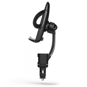 Dual USB Digital Display Car Mount Holder for Convenient Device Use