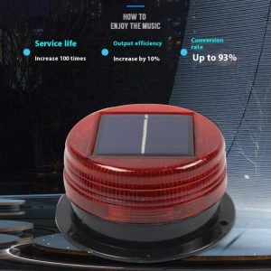 Red and Blue Magnetic Solar Flash Warning Light for Roof Safety