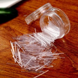 1 Box of Stunning Hypoallergenic Transparent Earrings with 14mm Invisible Ear Sticks on a Plastic Pillar for Everyday Women's Wear