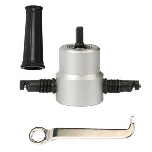 Double Head Sheet Metal Nibbler Saw Cutter - Power Drill Attachment Tool for Precision Cutting