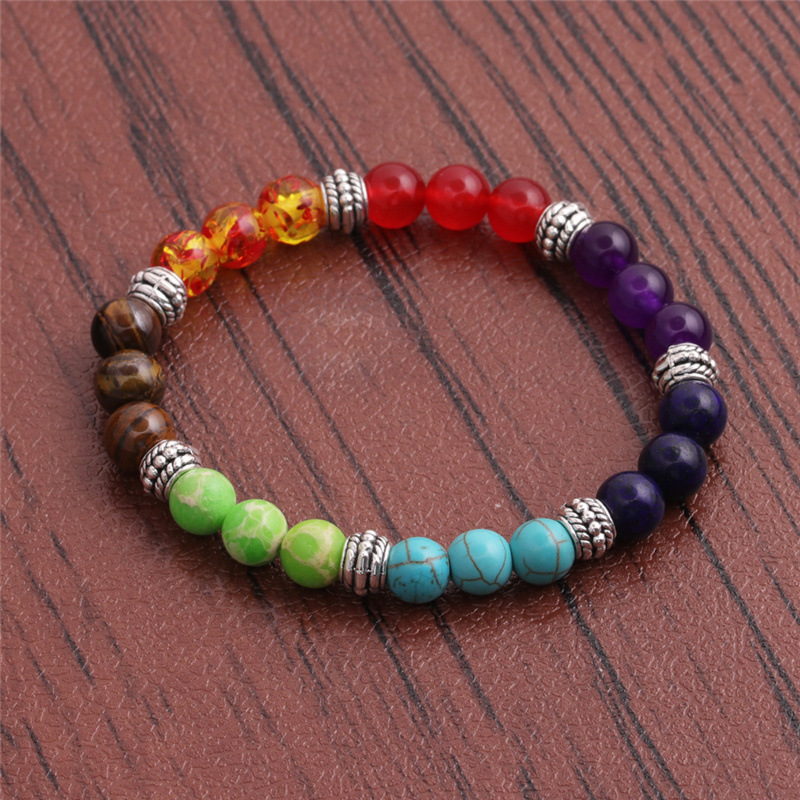 Colorful Chakra Energy Yoga Bracelet Made with Natural Stone - Image 6