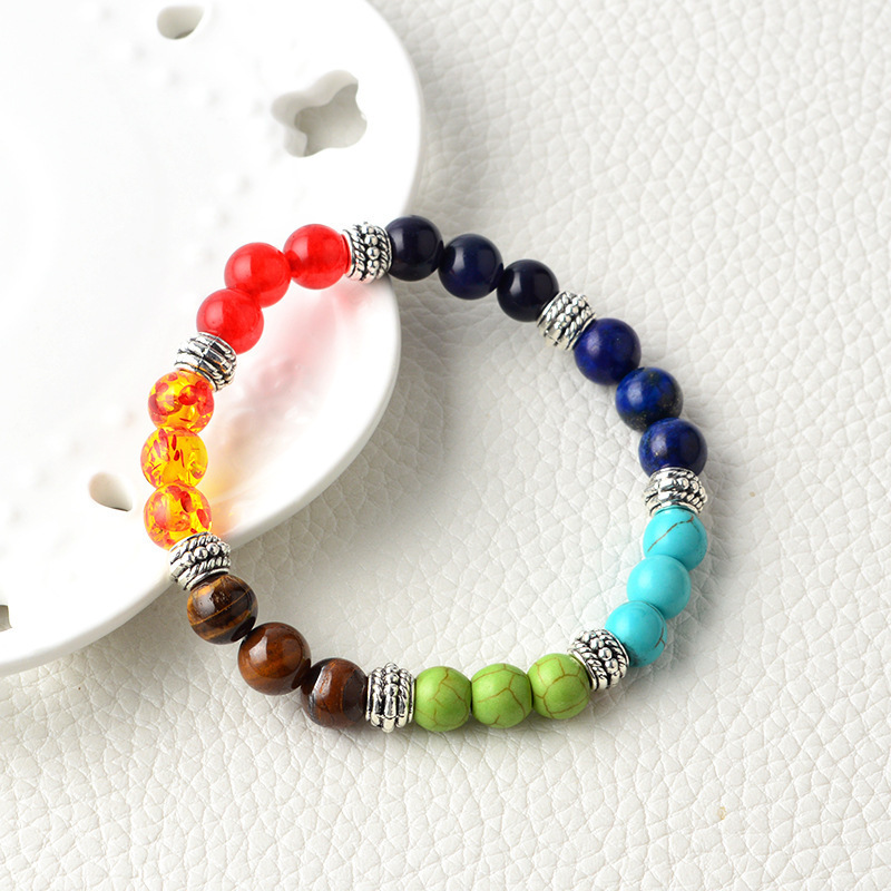 Colorful Chakra Energy Yoga Bracelet Made with Natural Stone - Image 15