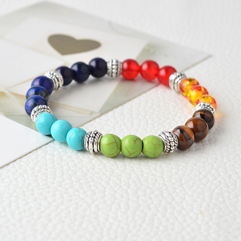 Colorful Chakra Energy Yoga Bracelet Made with Natural Stone - Image 16