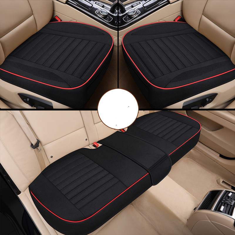 Three-Piece Car Seat Cushion Set - New Linen Cushion Cover Without Backrest - Image 3