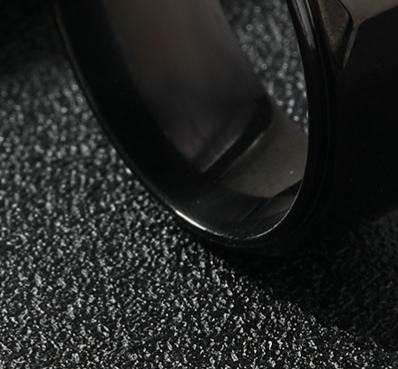 Stylish 8mm Stainless Steel Ring with Simple Grinding Polygon Design - Image 6