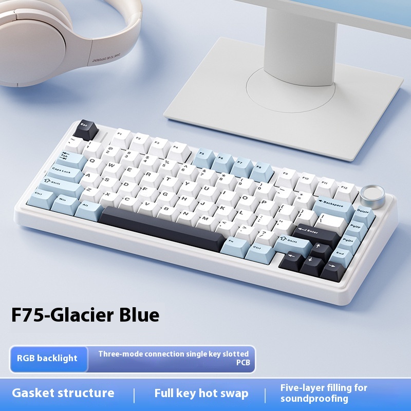 Full-Key Hot Plug Three-Mode Wireless Bluetooth Keyboard for Versatile Use - Image 9