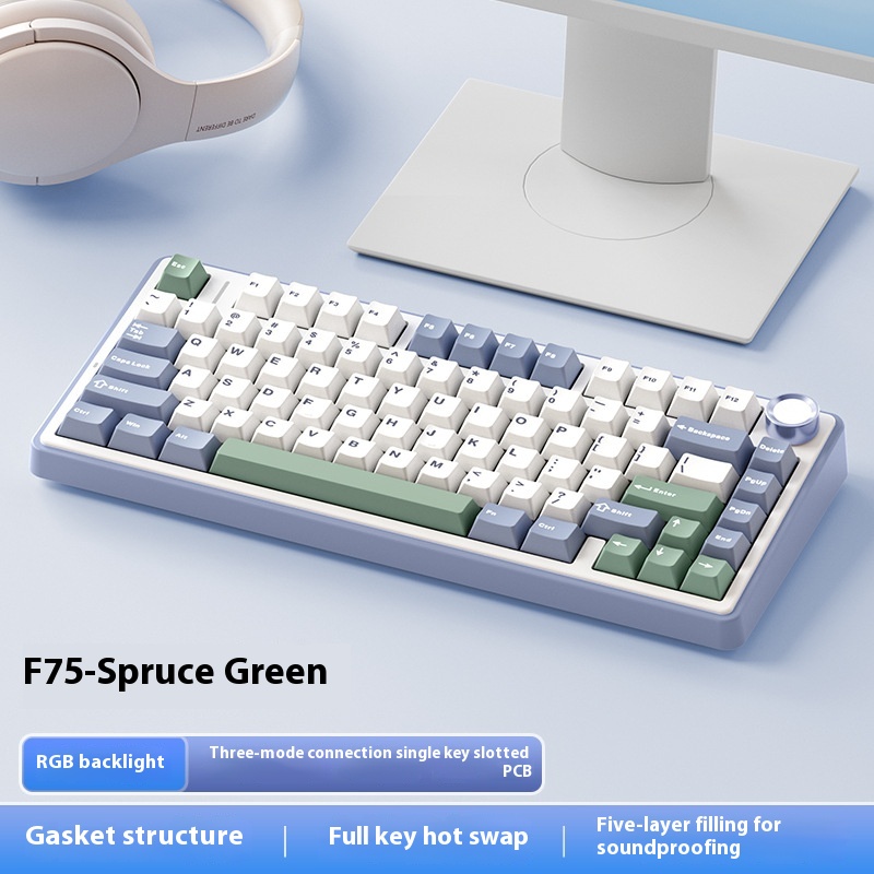 Full-Key Hot Plug Three-Mode Wireless Bluetooth Keyboard for Versatile Use - Image 10