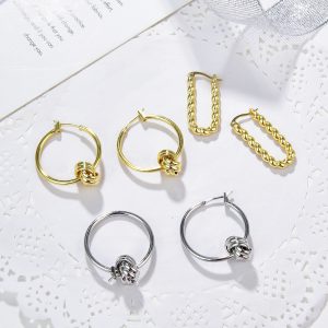 Stylish Ball Earrings for Women - Simple Square Threaded Accessory