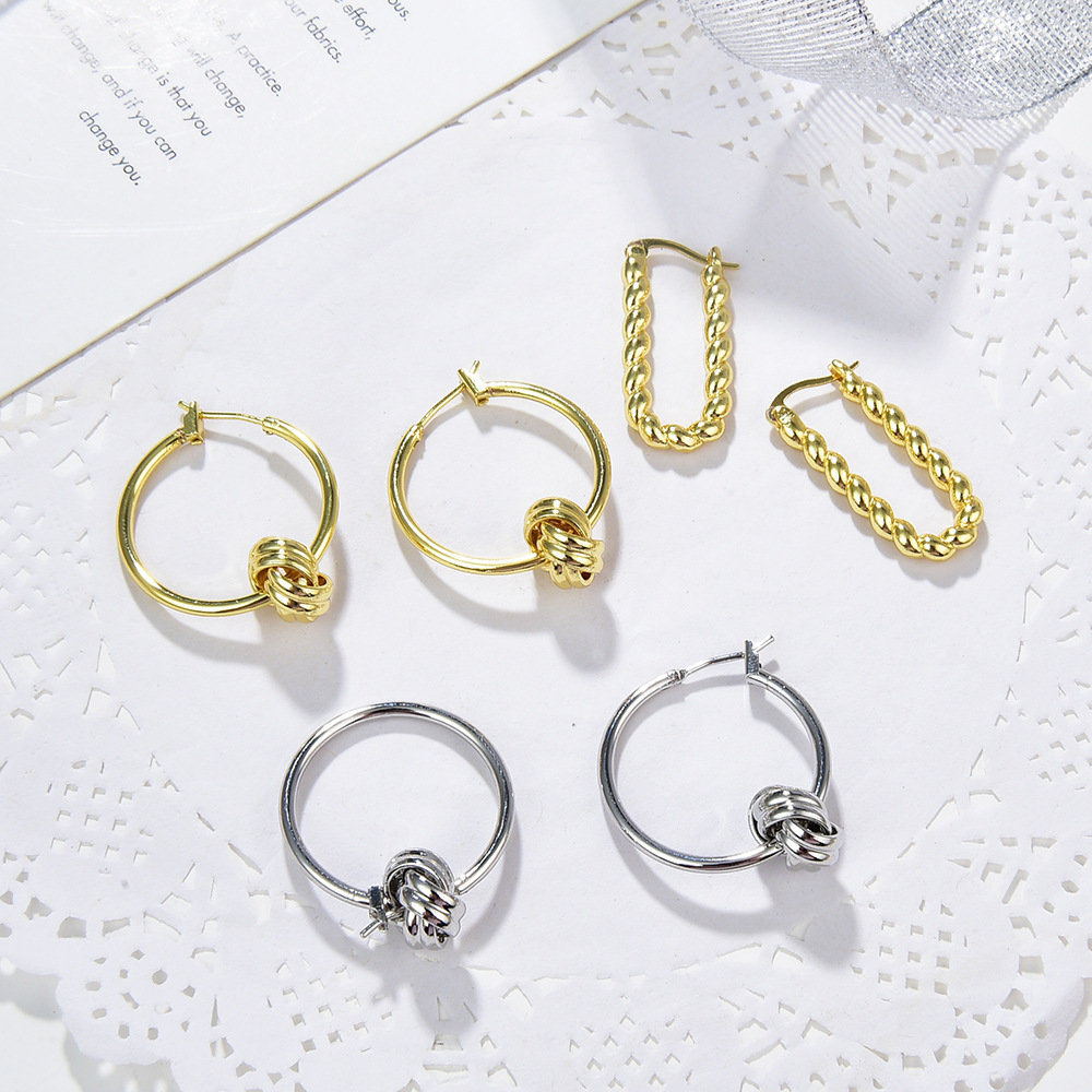 Stylish Ball Earrings for Women - Simple Square Threaded Accessory