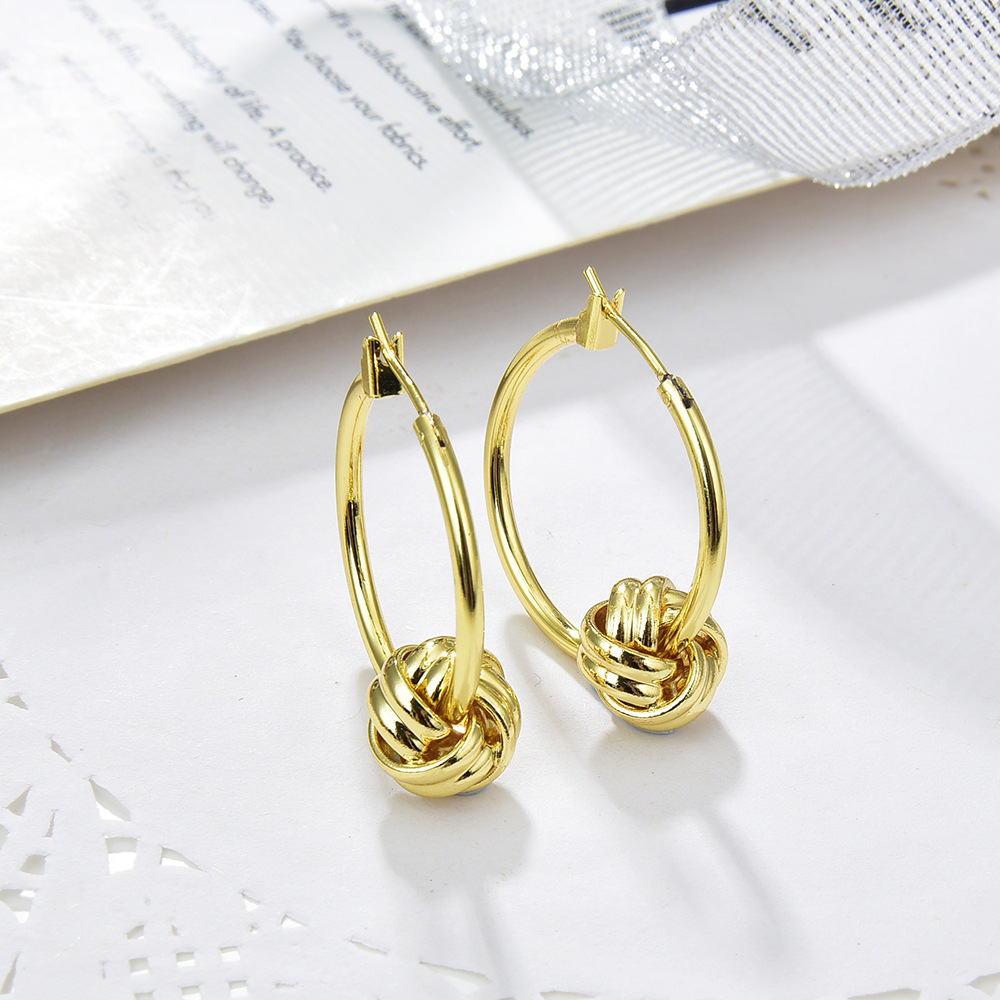 Stylish Ball Earrings for Women - Simple Square Threaded Accessory - Image 2