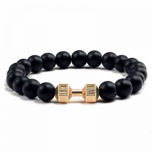 Natural Volcanic Stone Beads Bracelet - Black Lava Aromatherapy Diffuser Bangle for Men & Women