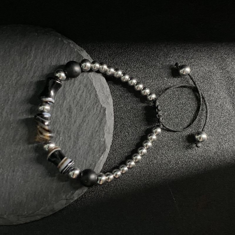 Men's High-Rise Retro Agate Bamboo Bracelet - Stylish & Unique Accessory - Image 2