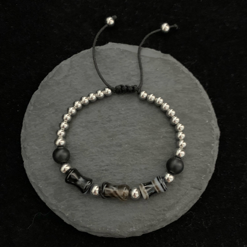 Men's High-Rise Retro Agate Bamboo Bracelet - Stylish & Unique Accessory - Image 4