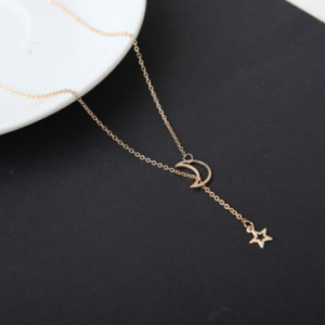 Charming Simple Moon Star Necklace - Elegant Clavicle Chain Short Necklace