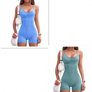 Spaghetti Strap Jumpsuit for Women - Tight Fit Sports Yoga Workout Romper & Fashion Fitness Activewear