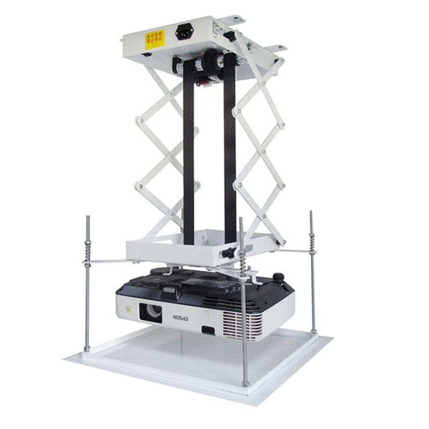 Electric Lifting Projector Machine Hanger - Ultra-Thin Chassis with 0.8m, 1m, 1.5m Travel & Wireless Remote Control