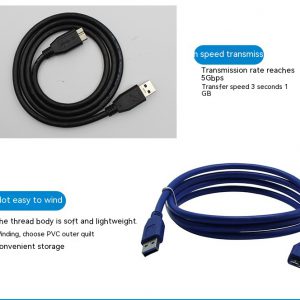 USB 3.0 Data Transmission Cable for Mobile Hard Drives - High-Speed Connectivity
