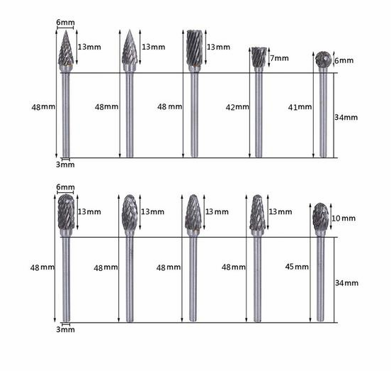 Premium Steel Carbide Rotary Burr Set for Precision Metalwork - Image 3
