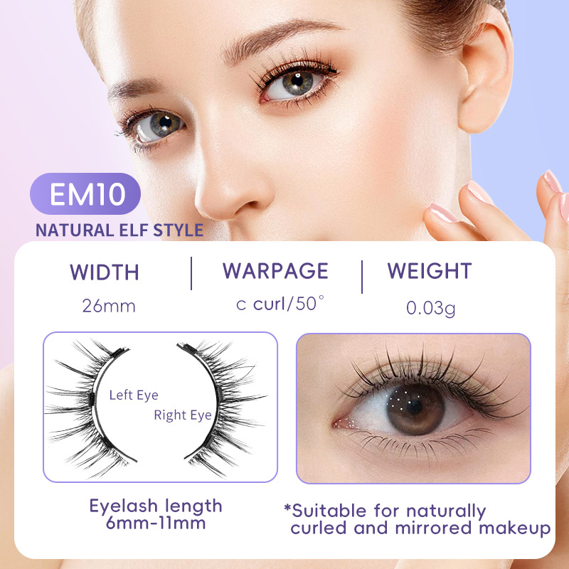 Magnetic Suction Natural Eyelashes - One Pair of Super Soft Mink Hair for Daily Wear, Easy to Apply - Image 8